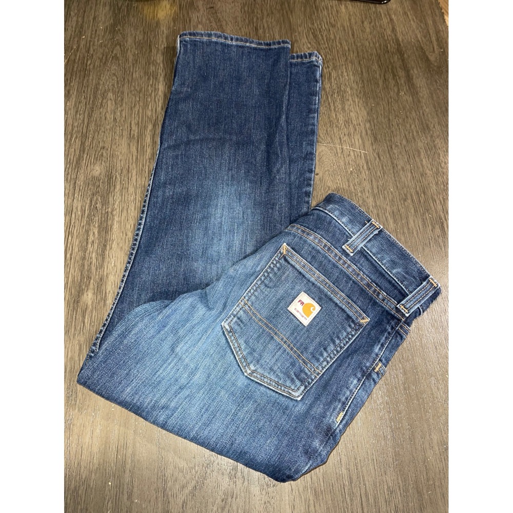 Carhartt Mens 30x30 Blue Jeans FR Flame Resistant BD5069-FRM Straight Leg